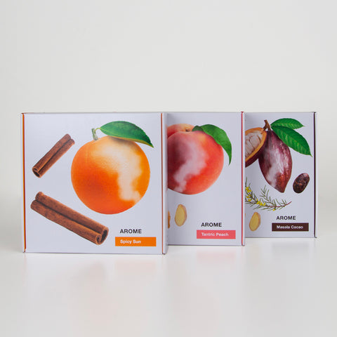 Set of 3 hot infusions: Masala Cacao + Tantric Peach + Spicy Sun