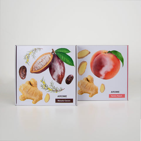 Set of 2 hot infusions: Masala Cacao + Tantric Peach