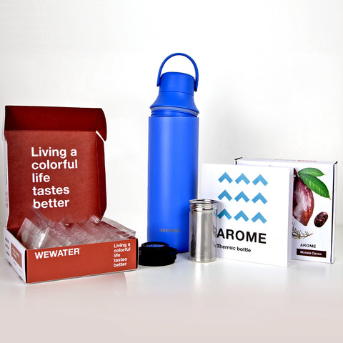 Set Cold Blue thermal bottle + 2 hot infusions