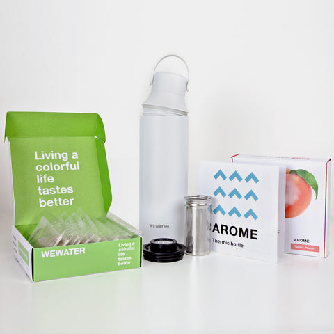 Set Artic White thermal bottle + 2 hot infusions