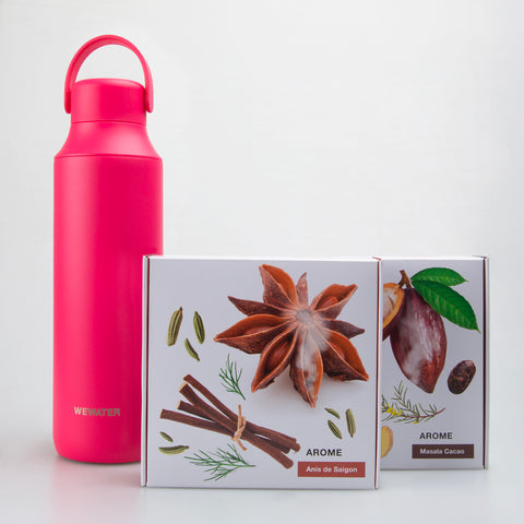 Set Hot Pink thermal bottle + 2 hot infusions