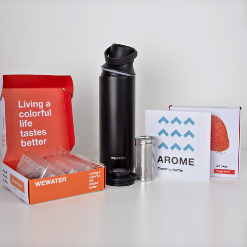 Set Midnight Black Thermal Bottle + 2 Cold infusions