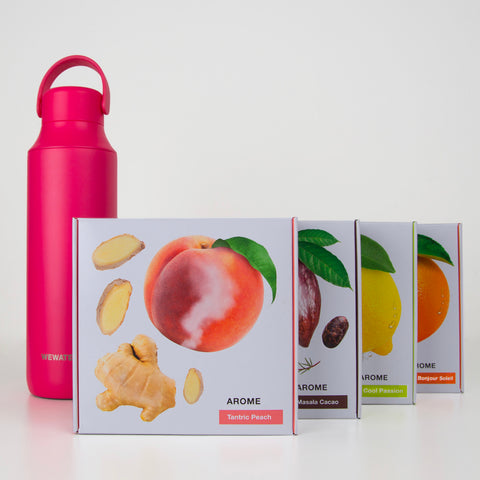 Set Hot Pink Thermal Bottle + 2 Hot Infusions and 2 Cold Infusions