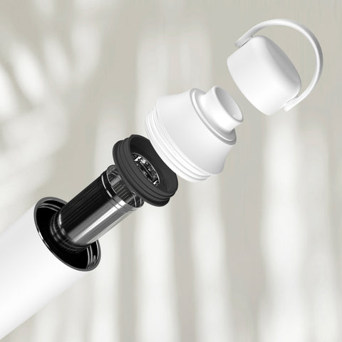 Artic White thermal bottle with infuser